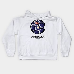 Anguilla Football Country Flag Kids Hoodie